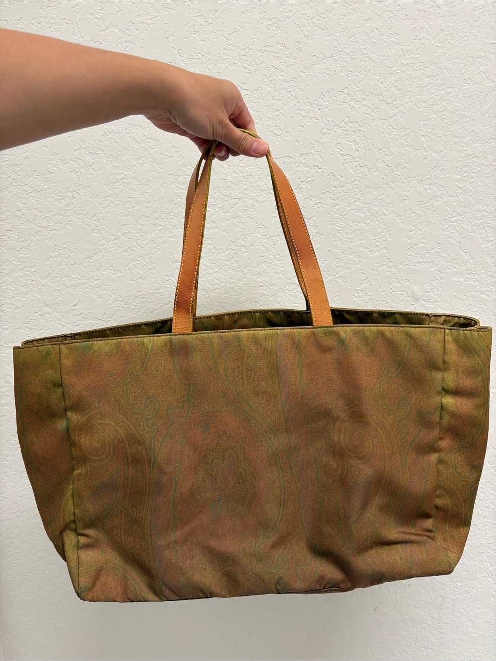 Etro Nylon Tote Bag with Leather Handles - Paisley